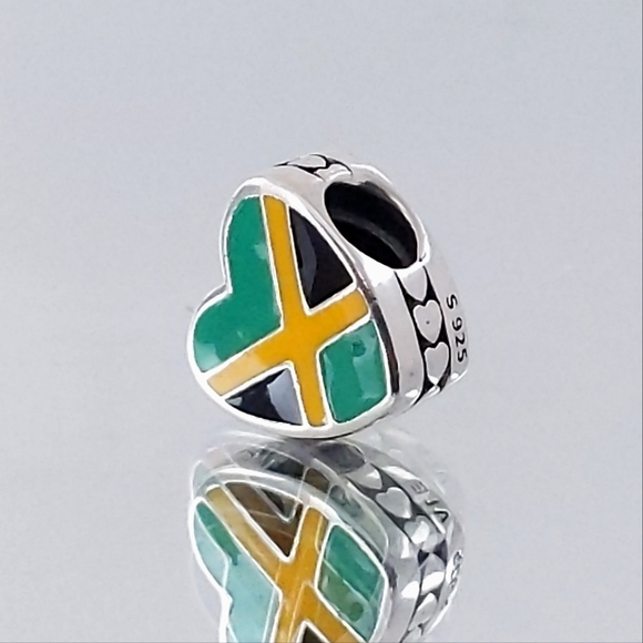 Pandora | Jewelry | Pandora Jamaica Flag Heart Shape Charm | Poshmark